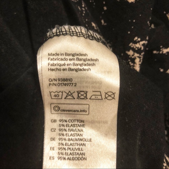 NWOT H&M Black Splatter Paint Long Sleeve Dress M - Picture 5 of 5